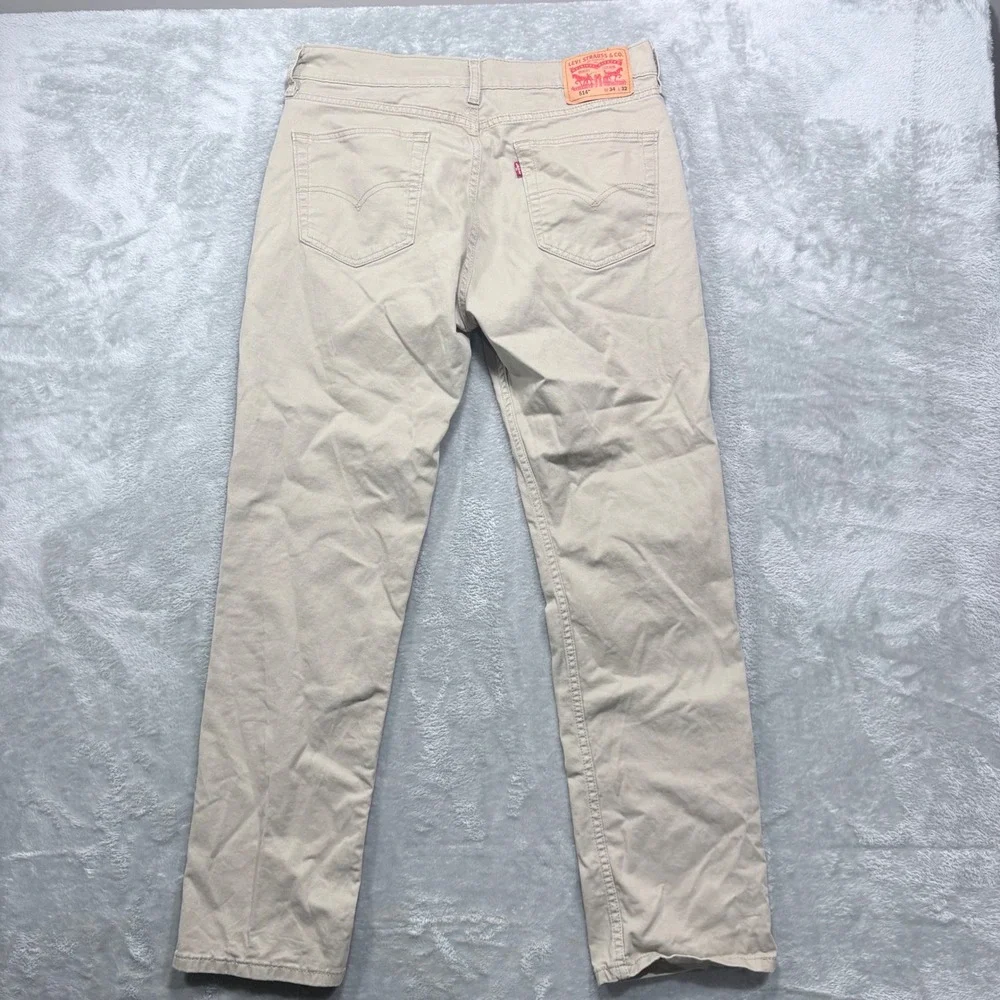 Levi's 514 Straight Fit Pants Mens 34x32 Khaki Tan Stretch Cotton Twill Chinos